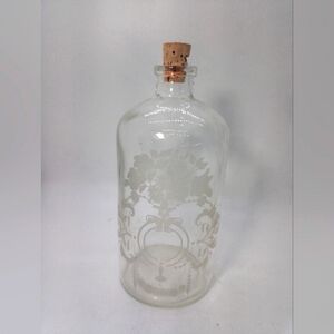 Apothecary Bottle With Cork Etched Glass Decorative